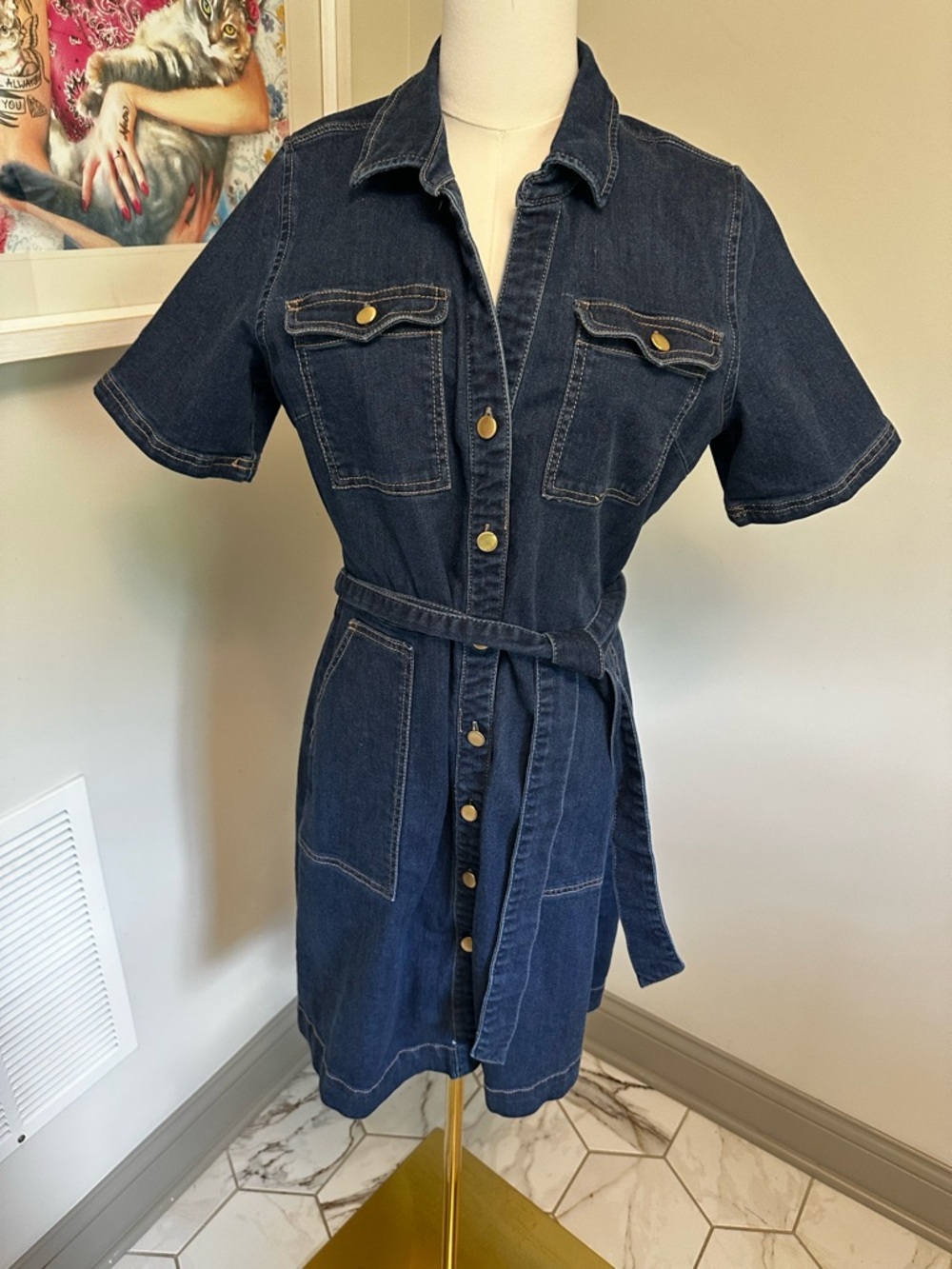Draper James Dark Indigo Denim Dress